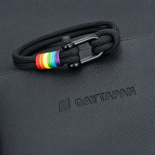 Bracelet LGBT Corde Noir Nylon