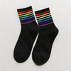 Chaussettes à Rayures Multicolores Noires