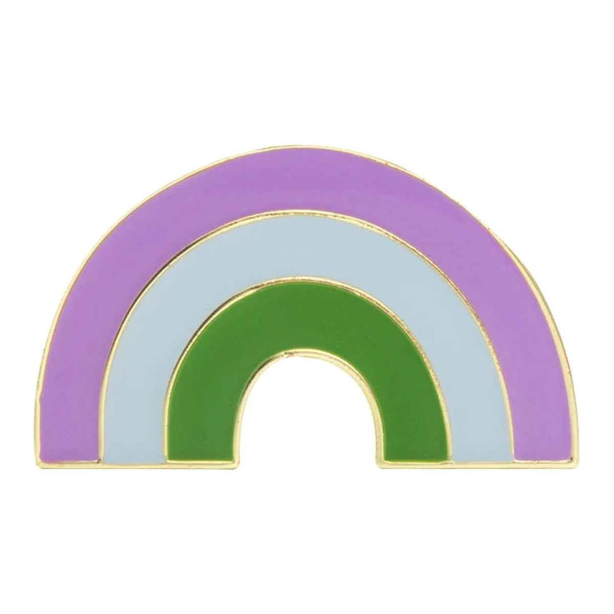 Pins émaillé en arc aux couleurs du drapeau genderqueer : lavande, blanc, vert