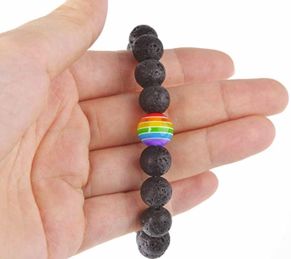 Bracelet LGBT — Perles en lave