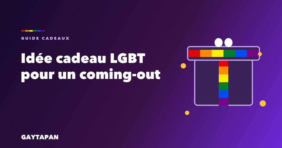 Guide cadeaux GAYTAPAN — idée cadeau LGBT pour un coming-out, paquet au ruban arc-en-ciel