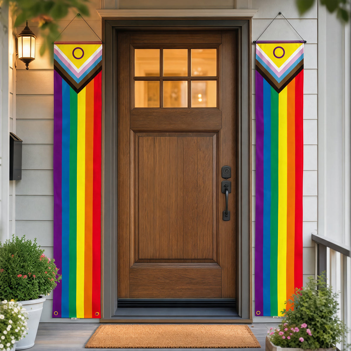 Bannière de porte LGBT Progress Pride inclusif intersexe, paire de 180 cm