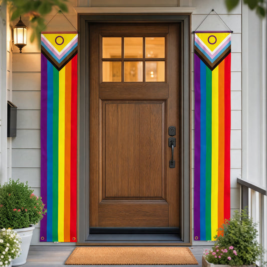 Bannière de porte LGBT Progress Pride inclusif intersexe, paire de 180 cm