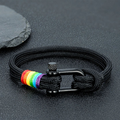 Bracelet LGBT Corde Noir