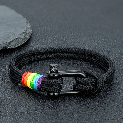 Bracelet LGBT Corde Noir