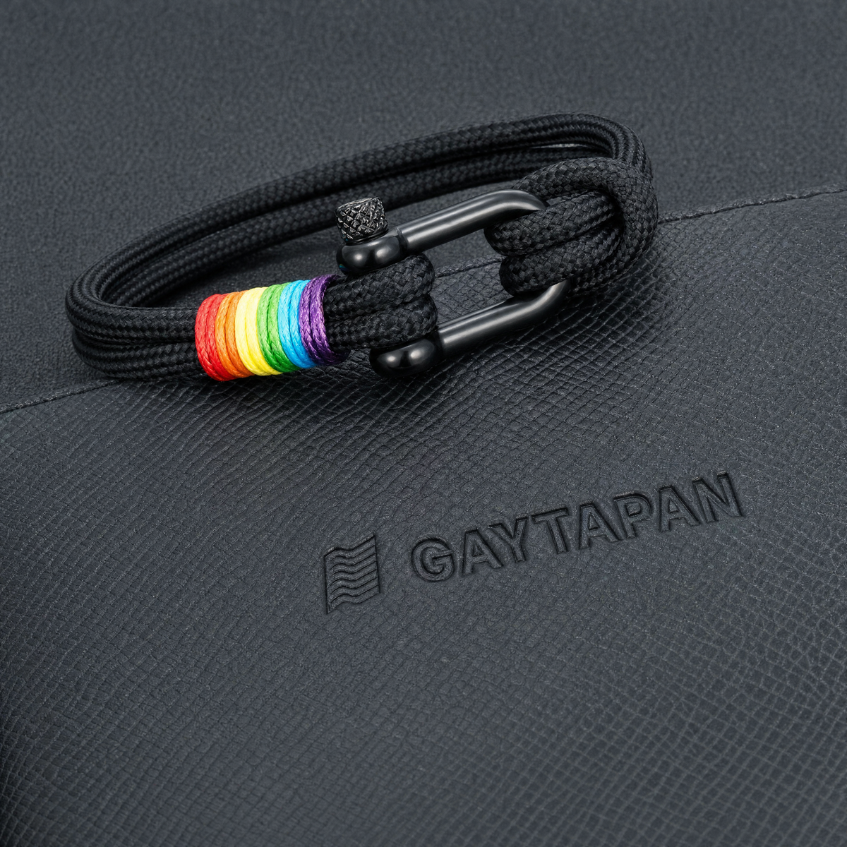 Bracelet LGBT Corde Noir Nylon