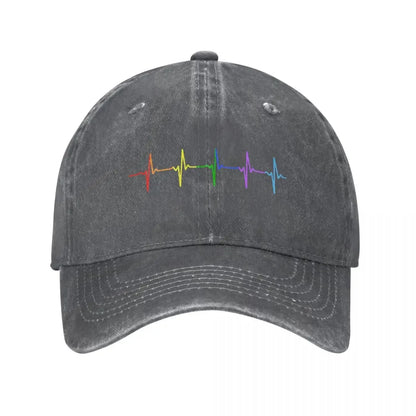 Casquette Gris LGBT Battement Coeur