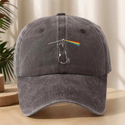 Casquette LGBT Noir Chat Arc-en-ciel