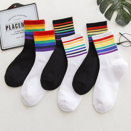 Chaussettes à Rayures Multicolores