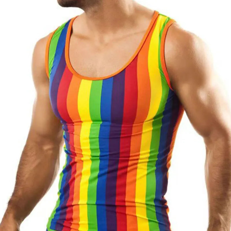 Débardeur LGBT Rayé arc-en-ciel