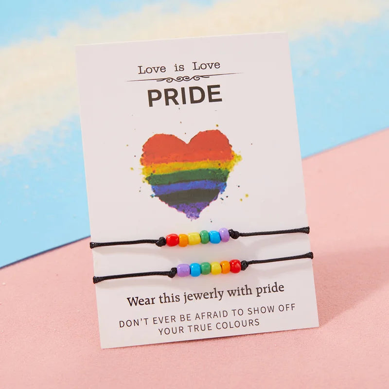 Bracelet Couple LGBT — Arc-en-ciel et œil bleu