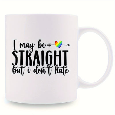 Mug Blanc LGBT Straight Don't Hate