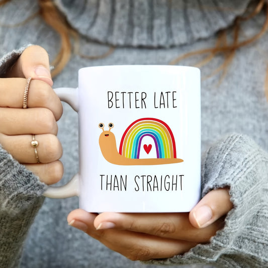 Mug Blanc LGBT Escargot Arc-En-Ciel 