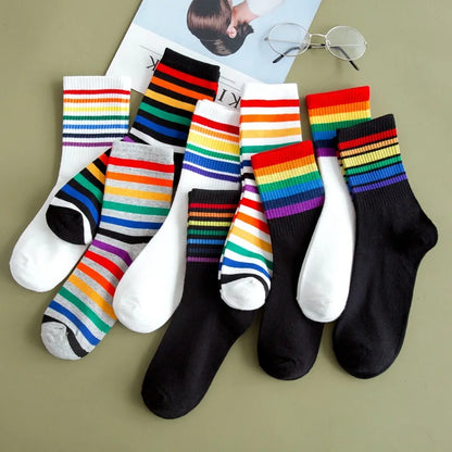 Paies de Chaussettes à rayures LGBT