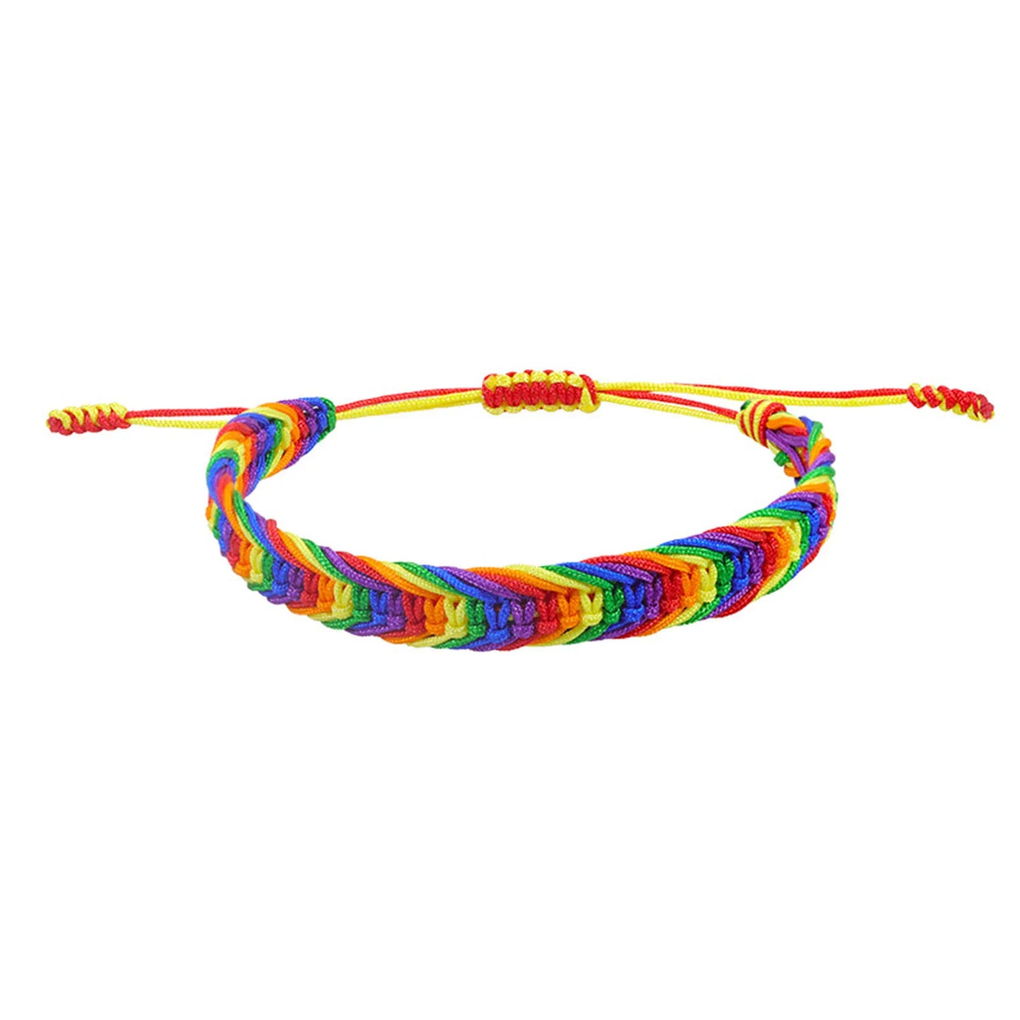 Bracelet tressé aux six couleurs de l'arc-en-ciel LGBT
