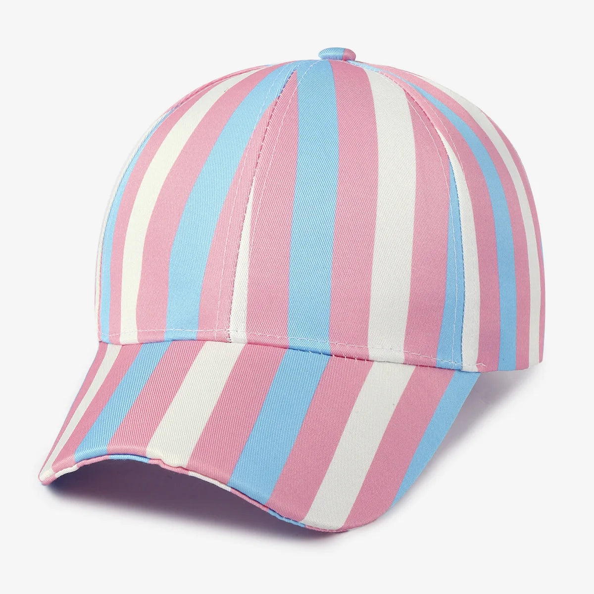 Casquette aux rayures du drapeau transgenre