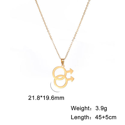 Le pendentif double Mars doré et ses dimensions, 21,8 sur 19,6 mm