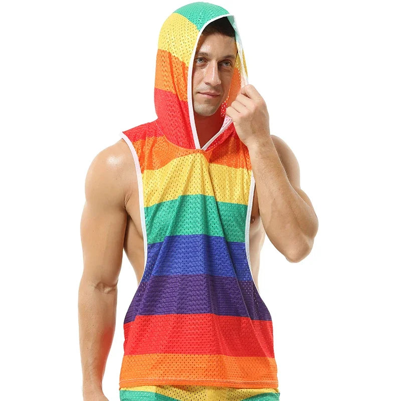 Débardeur LGBT à Capuche — Arc-en-ciel