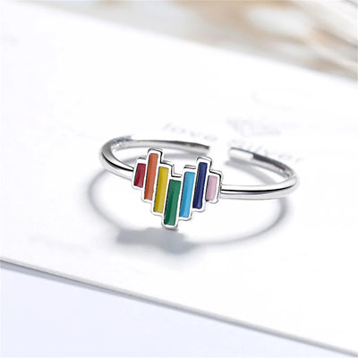 Bague LGBT <br/> Coeur Coloré