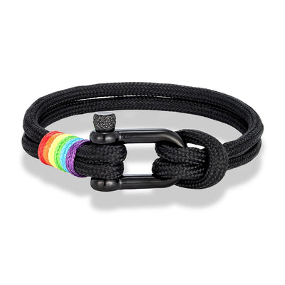 Bracelet LGBT <br/> Corde Noir