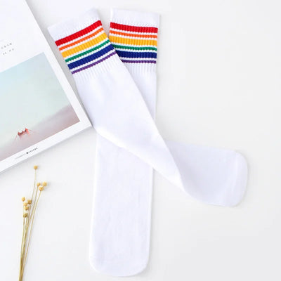 Chaussettes Hautes Enfant LGBT Blanc