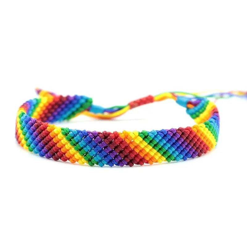 Bracelet LGBT tressé — Arc-en-ciel