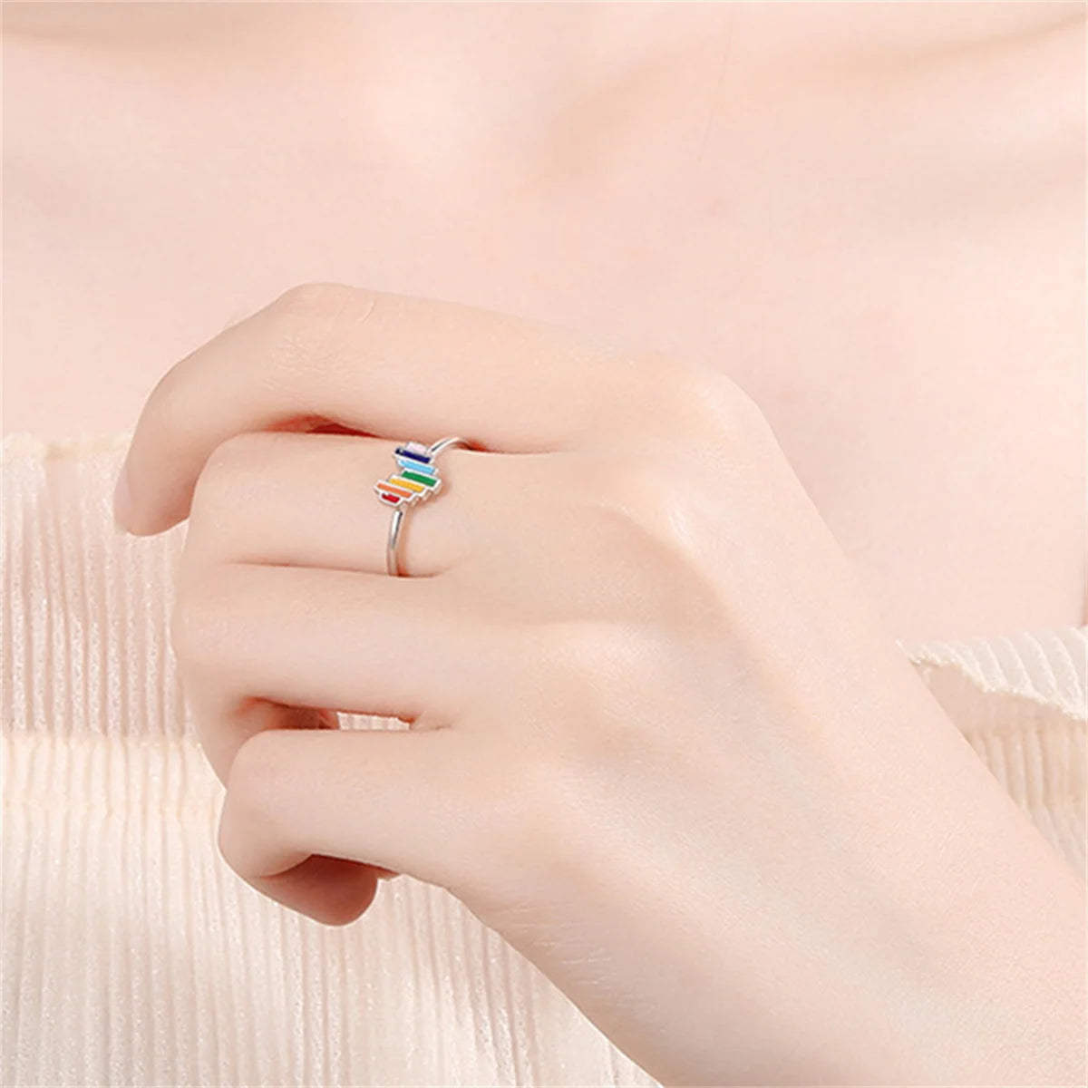 Bague LGBT — Coeur Coloré
