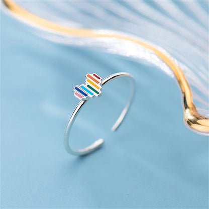Bague LGBT — Coeur Coloré