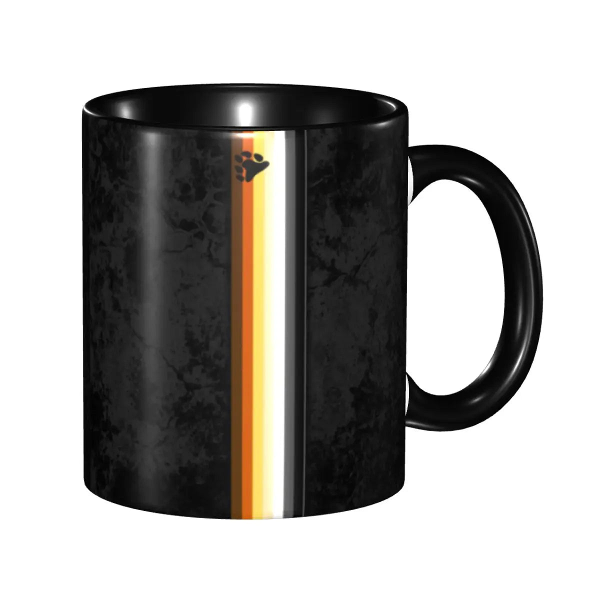 Mug LGBT noir à fine bande du drapeau Bear