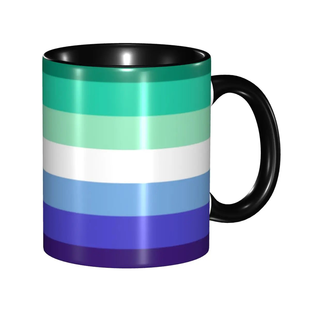 Mug LGBT au drapeau gay vert, blanc et bleu