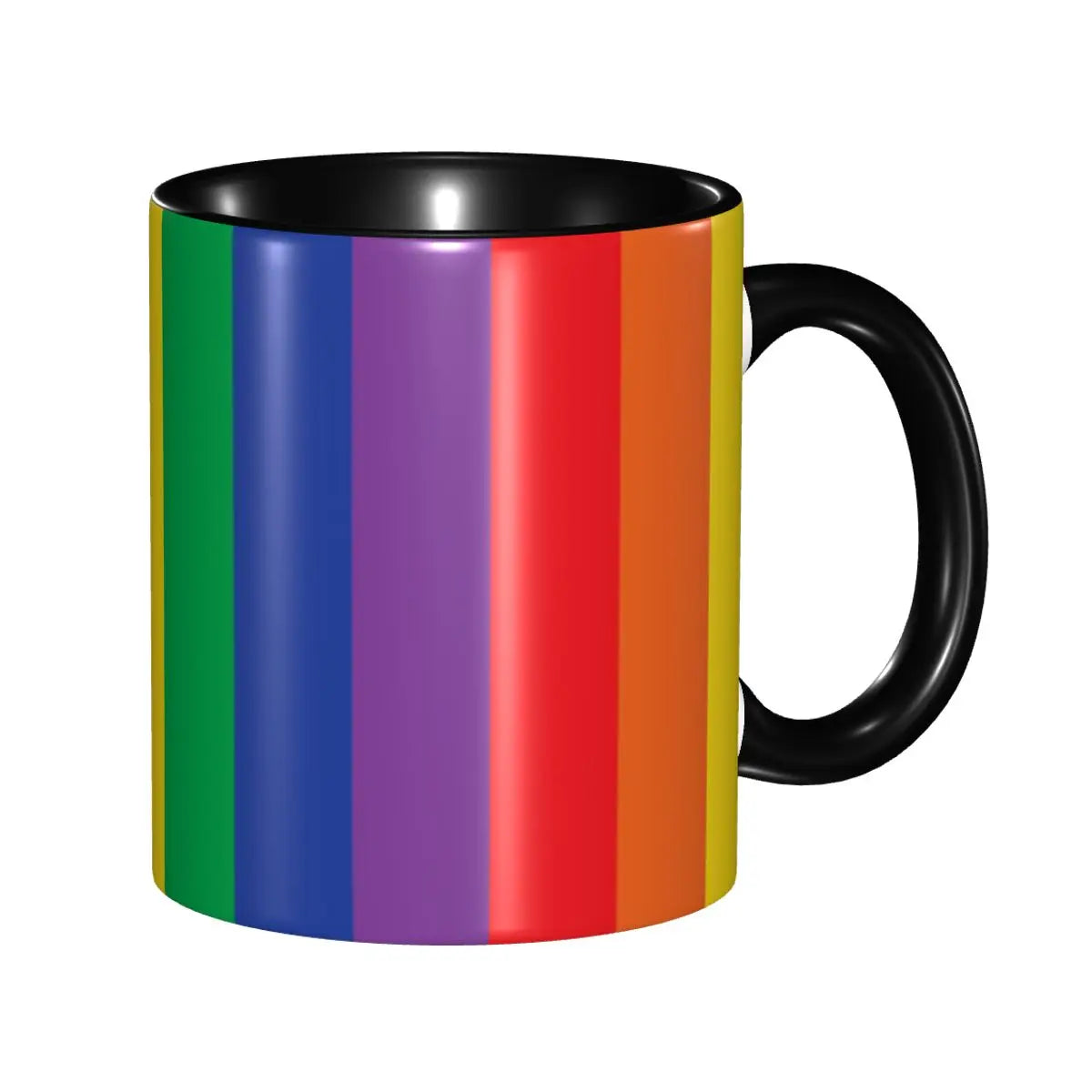 Mug LGBT à bandes arc-en-ciel verticales