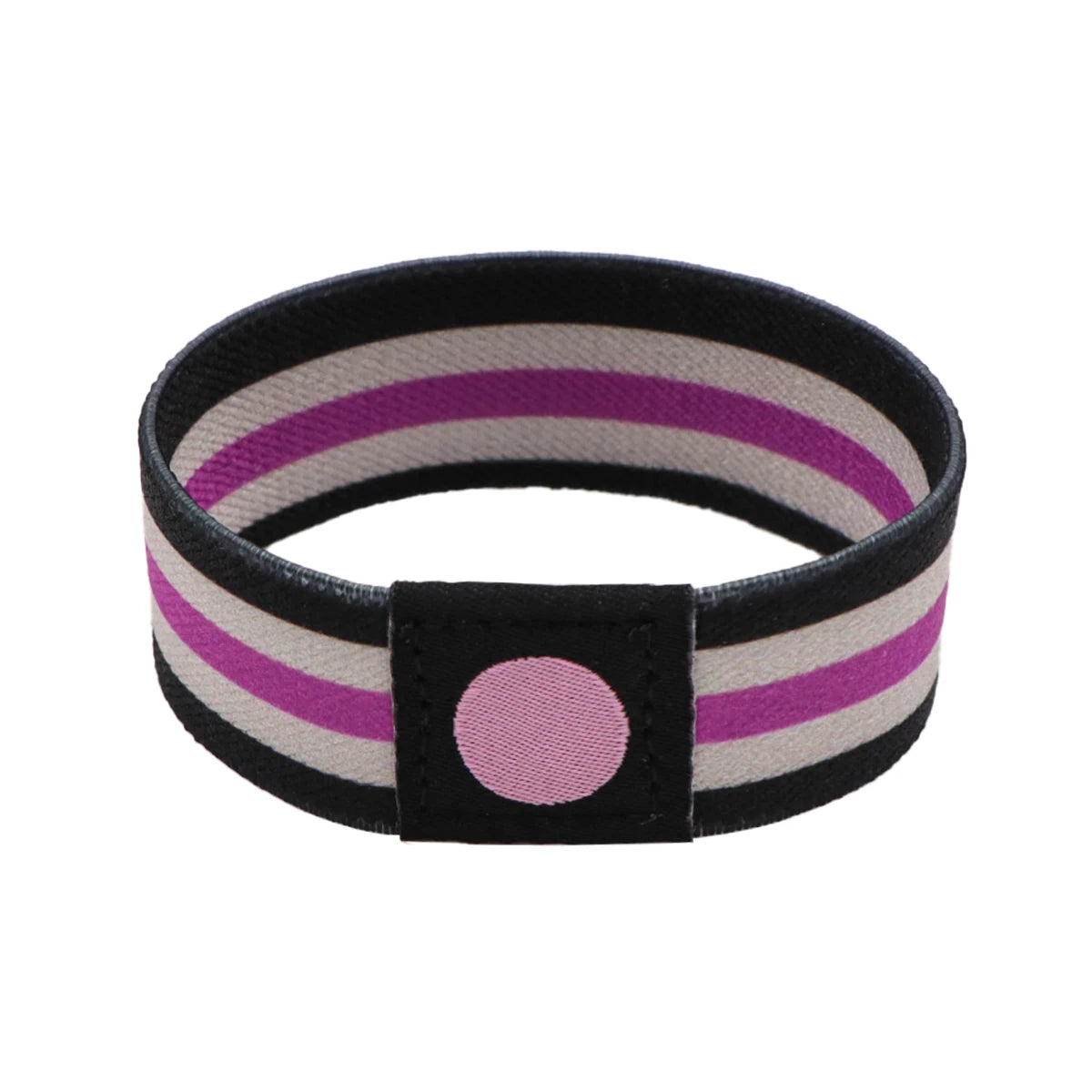 Bracelet asexuel élastique noir, gris, blanc et violet