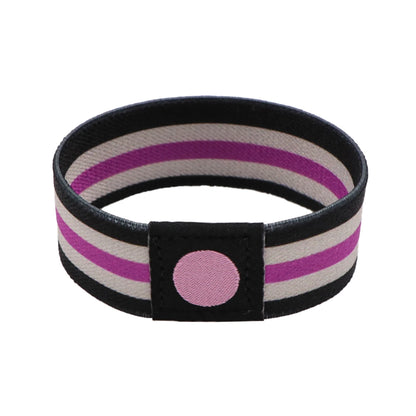 Bracelet asexuel élastique noir, gris, blanc et violet