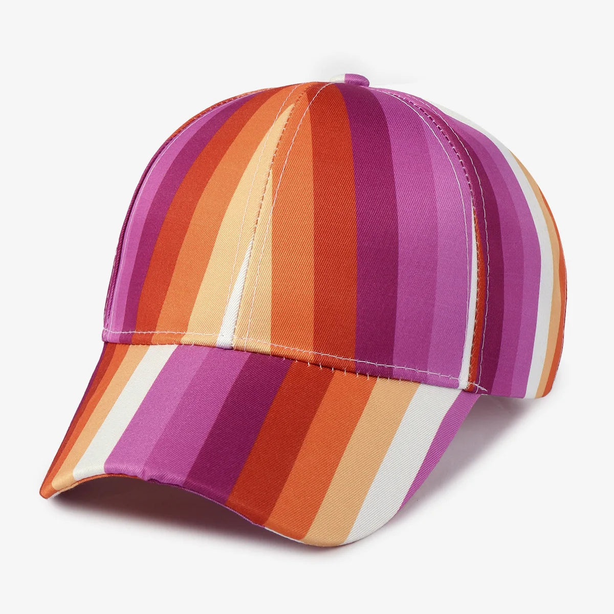 Casquette aux rayures du drapeau lesbien