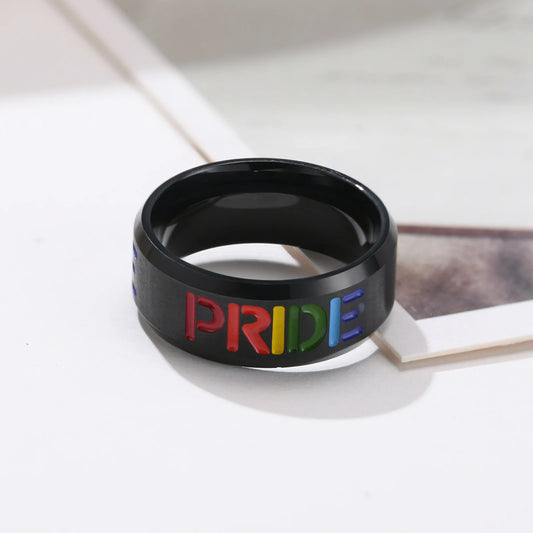 Bague Noire LGBT Pride
