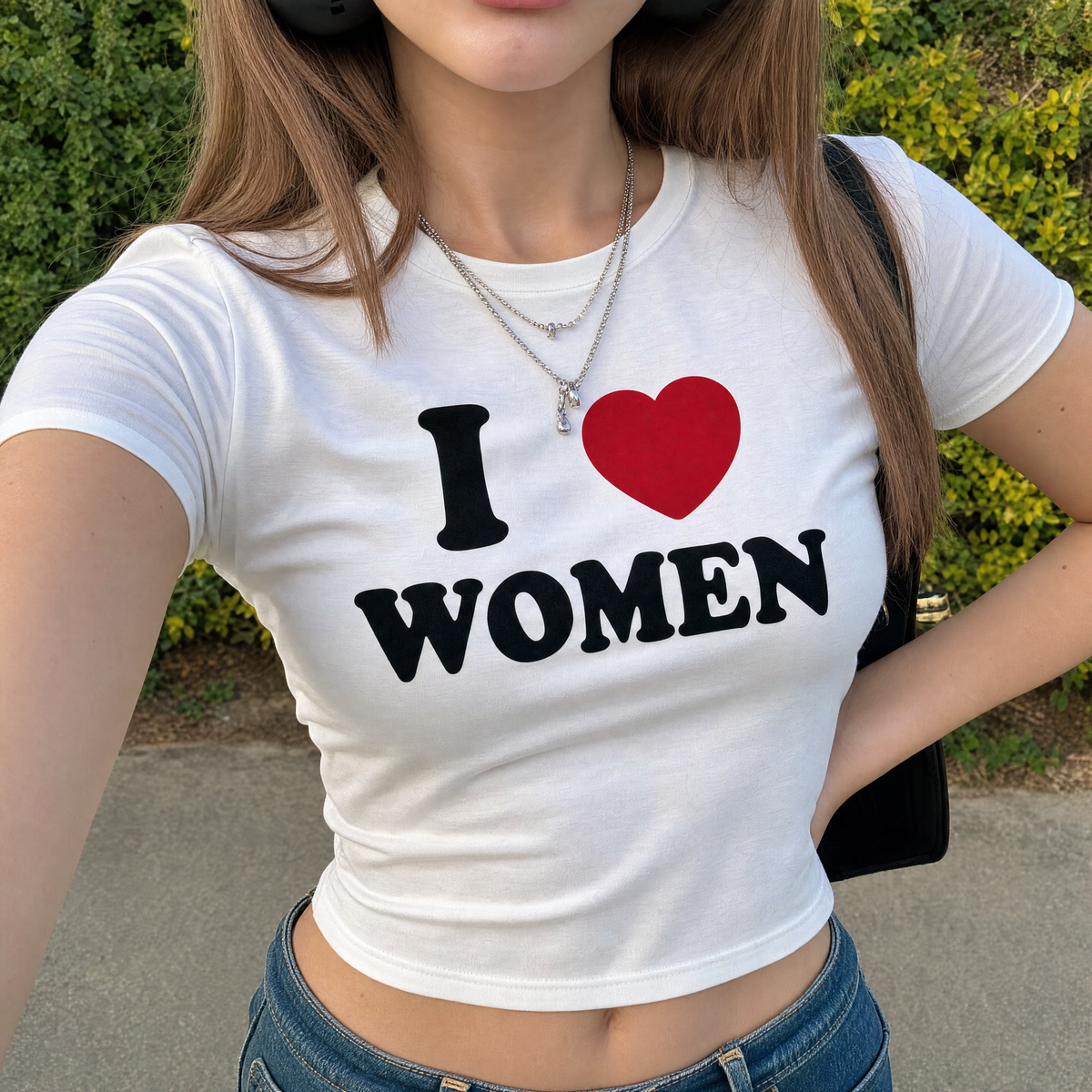 T-shirt LGBT Blanc I love Women