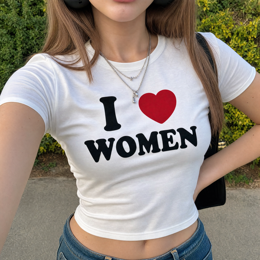 T-shirt LGBT Blanc I love Women