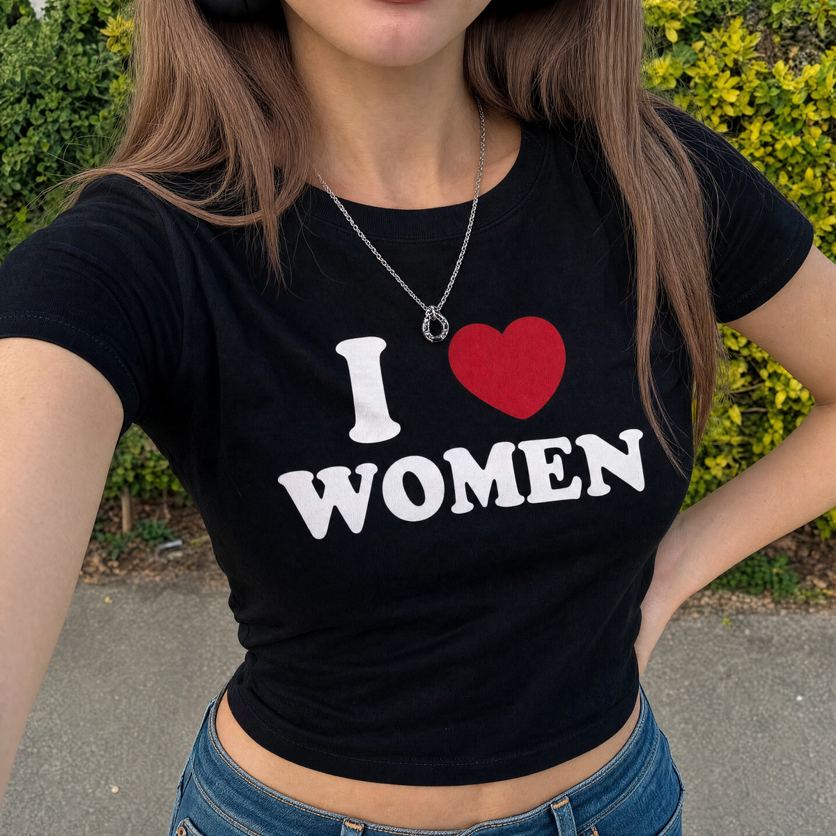 T-shirt LGBT Noir I love Women