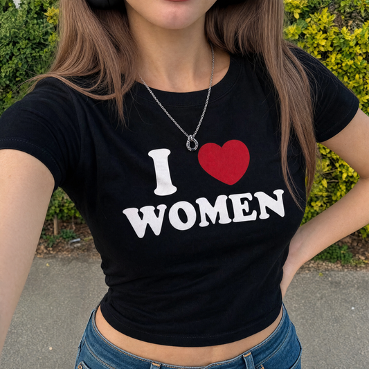 T-shirt LGBT Noir I love Women