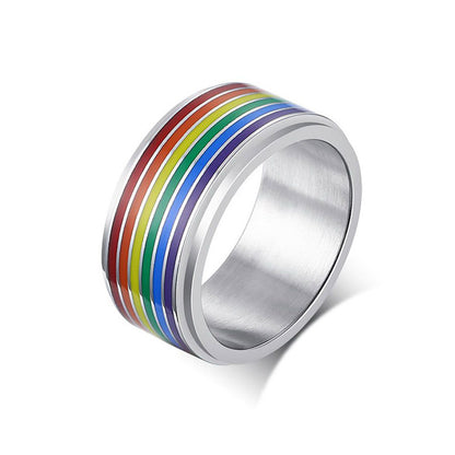 Bague LGBT Arc-en-Ciel Argent