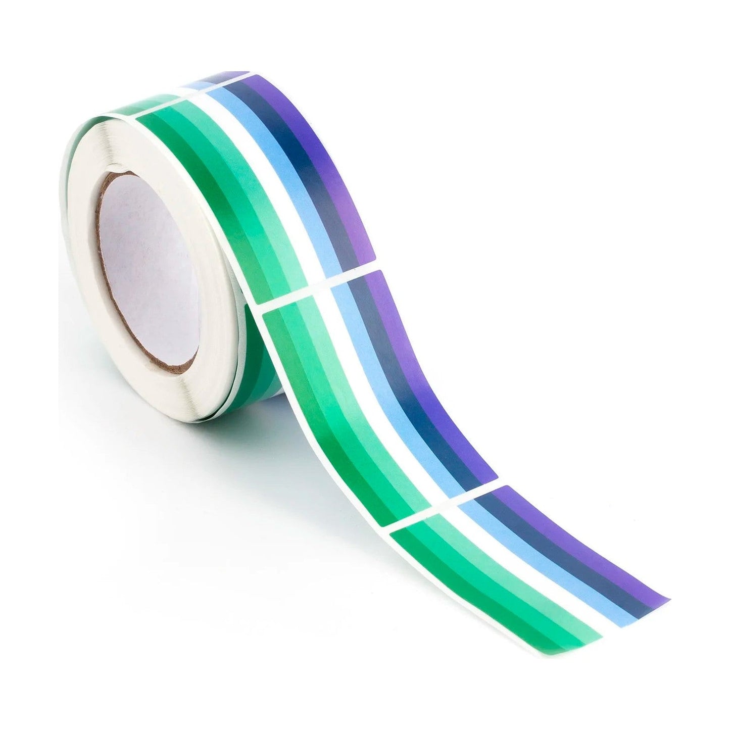 Rouleau de 250 stickers drapeau gay masculin, rectangles de 3 x 5 cm