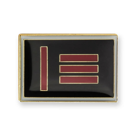 Pins drapeau Master/Slave émaillé : barres rouge sombre sur fond noir