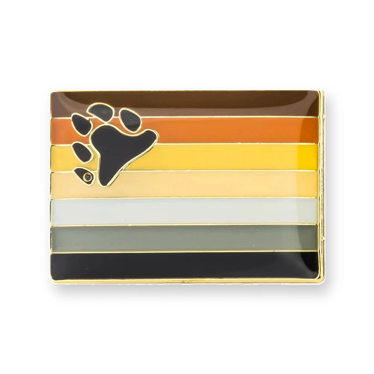 Pins drapeau ours Bear Brotherhood : bruns, roux, crème, gris, noir et empreinte de patte
