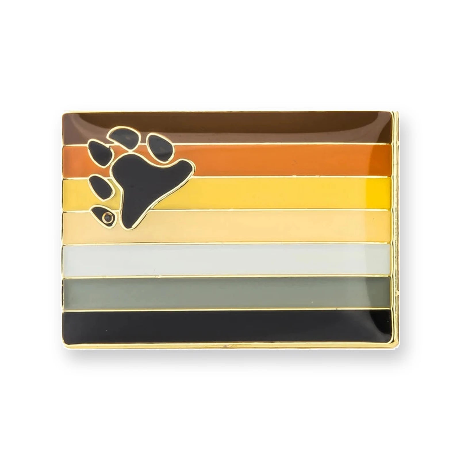 Pins drapeau ours Bear Brotherhood : bruns, roux, crème, gris, noir et empreinte de patte