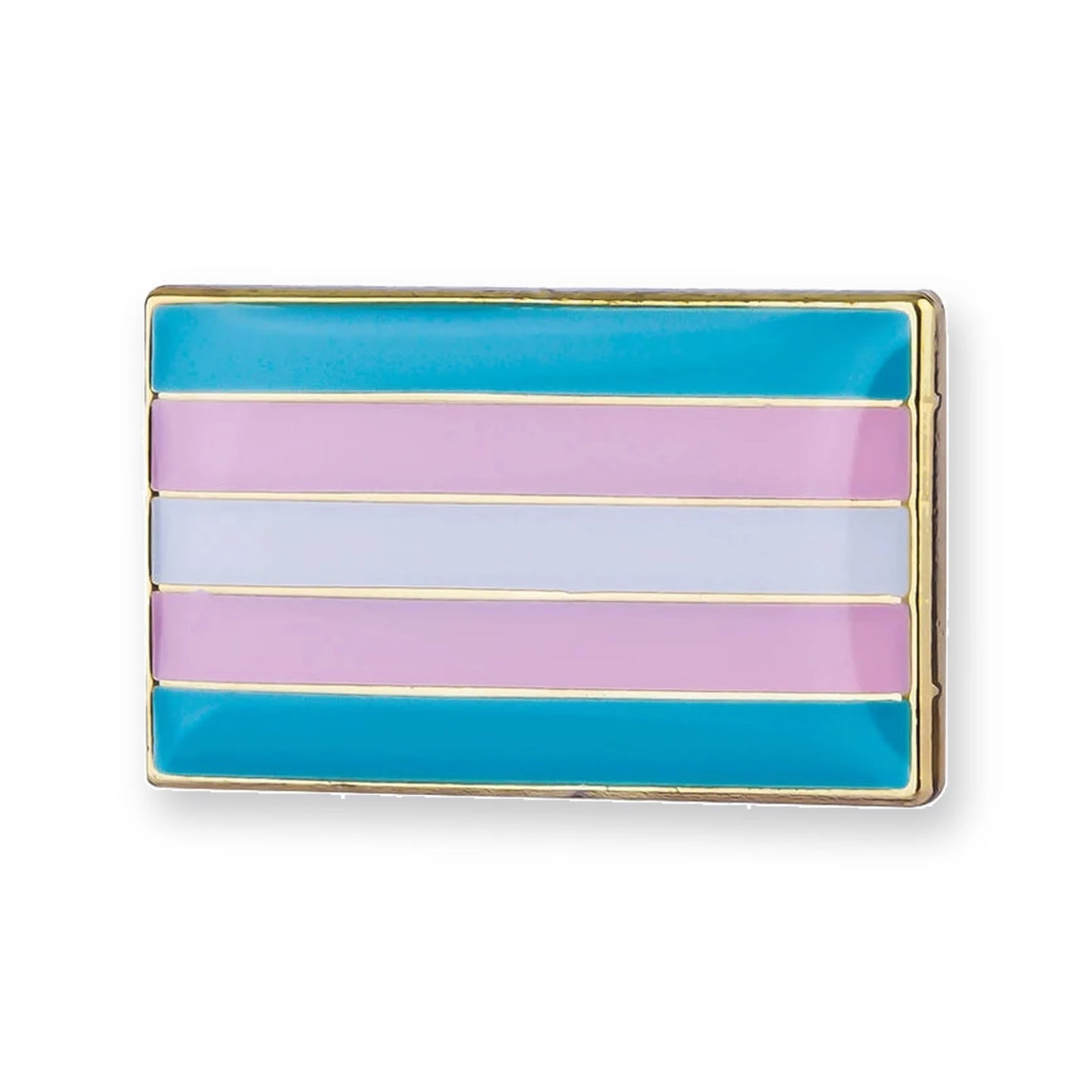 Pins drapeau transgenre : cinq bandes symétriques bleu ciel, rose et blanc