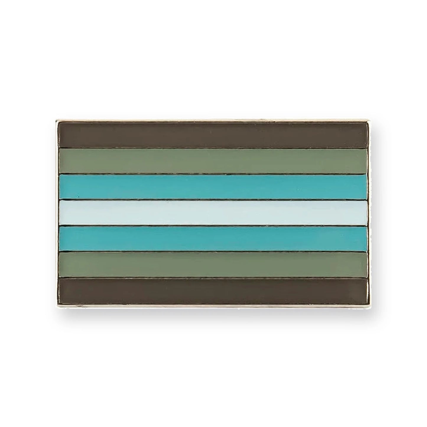 Pins drapeau demiboy : sept bandes gris, bleu et blanc en symétrie