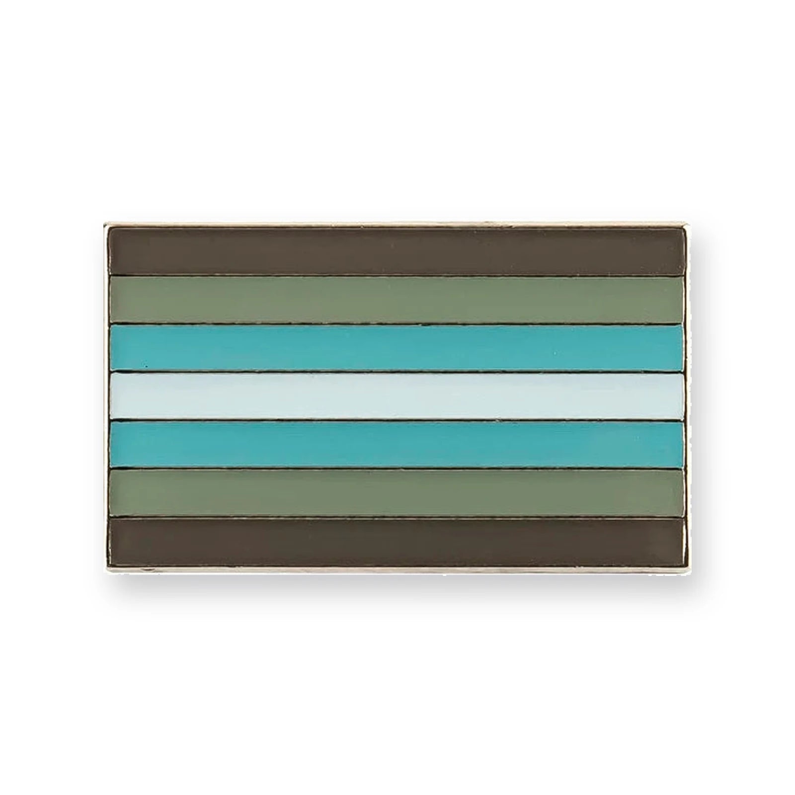 Pins drapeau demiboy : sept bandes gris, bleu et blanc en symétrie