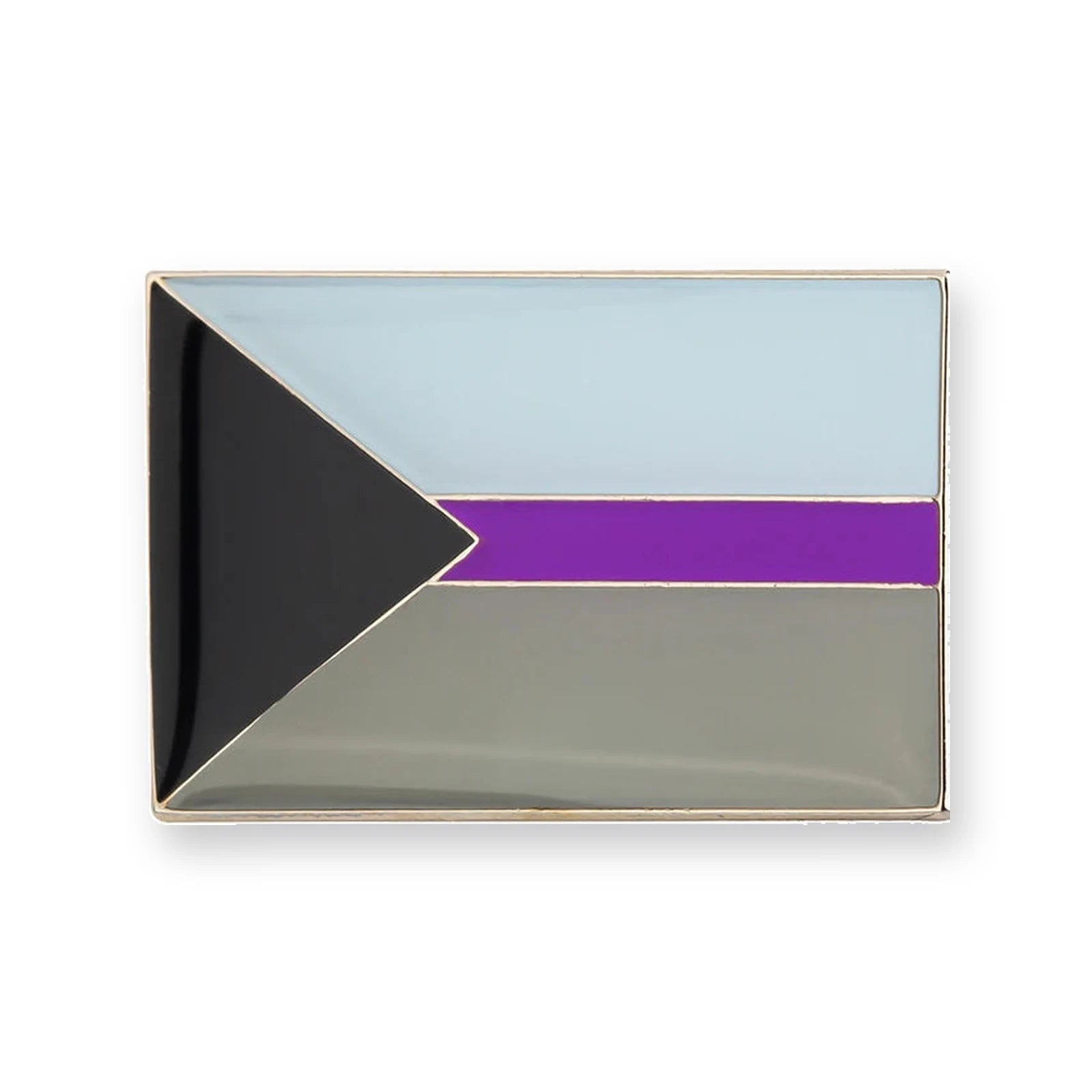 Pins drapeau demisexuel : triangle noir, blanc, violet et gris
