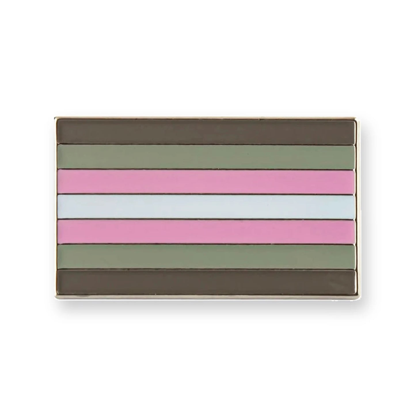 Pins drapeau demigirl : sept bandes gris, rose et blanc
