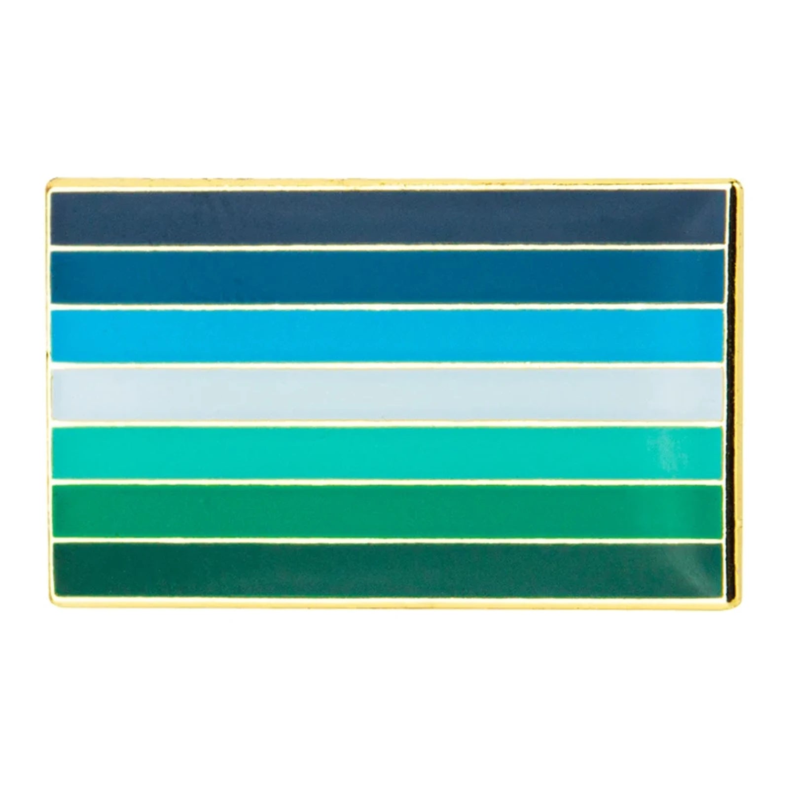 Pins drapeau achilléen, dit drapeau des hommes gays : sept bandes des verts aux bleus